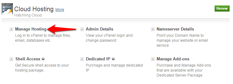 Manage Cloud Hosting from Cpanel