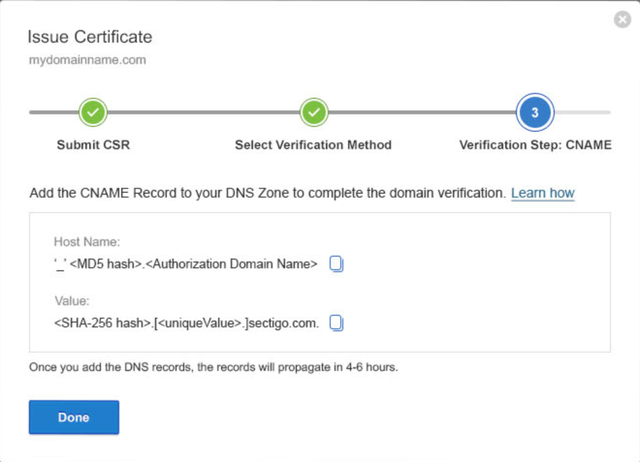 CNAME Verification